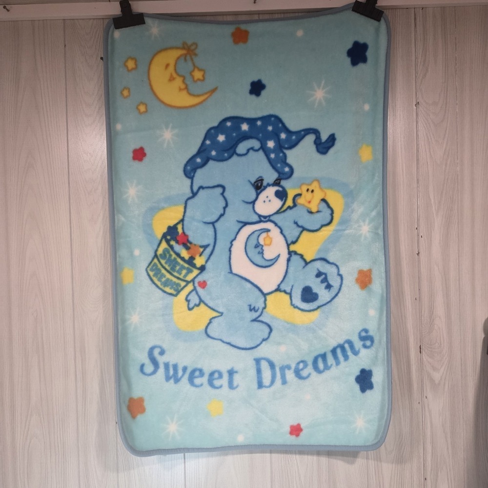 Vintage Care Bears Sweet Dreams Bedtime Bear Toddler Baby Blanket
